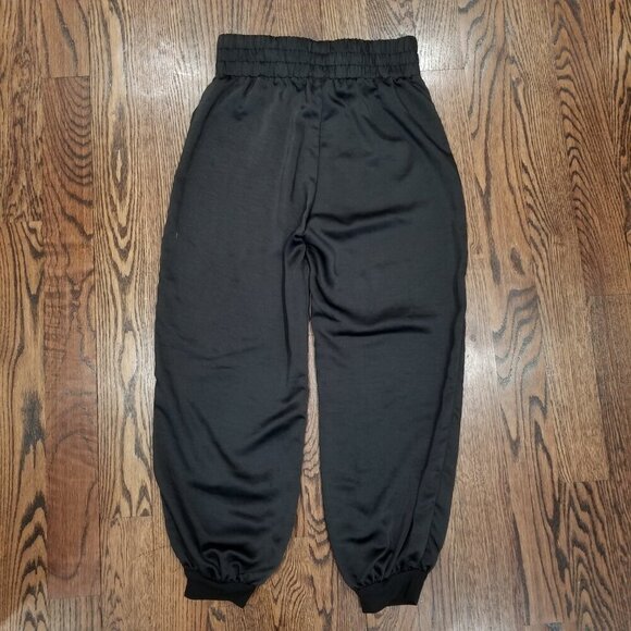 ACOA Black Satin Elastic Joggers Size Small - Picture 3 of 13